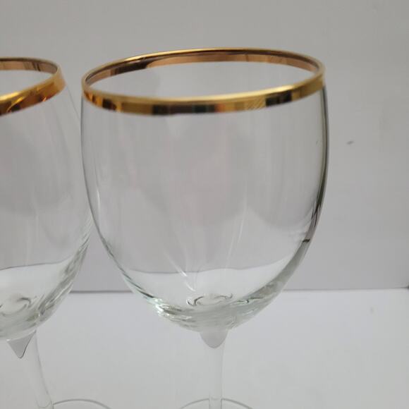 Set of Four Classic Gold-Band Goblets - Picture 7 of 8